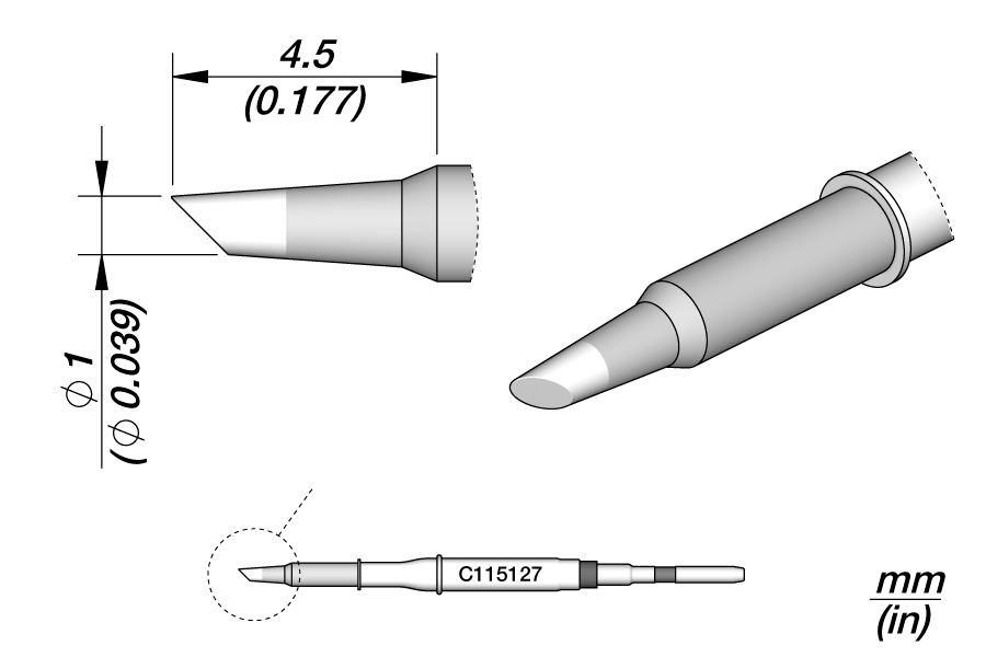 C115127 - Cartridge Bevel  Ø 1